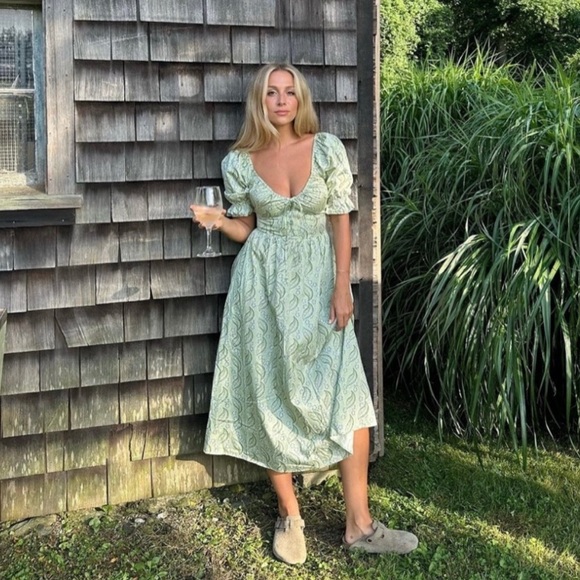 Hill House Dresses & Skirts - Hill House Green Eucalyptus Floral Ophelia Nap Dress